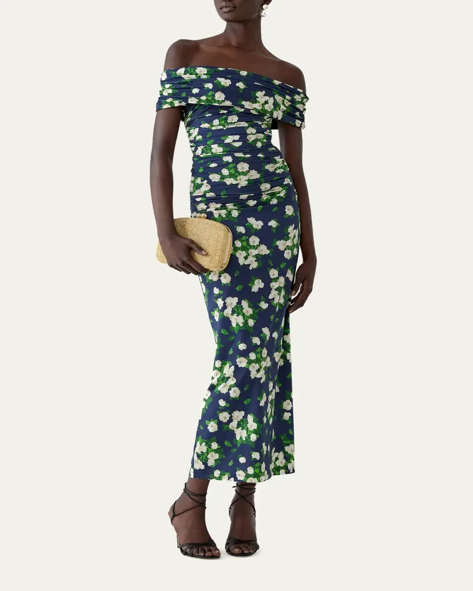 Carolina Herrera Off-The-Shoulder Floral Jersey Maxi Dress | Thumbnail 2