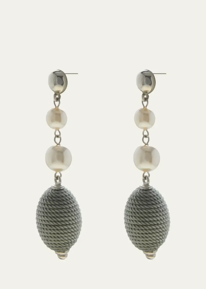ben-amun Long Drop Pearly Earrings | Thumbnail 2