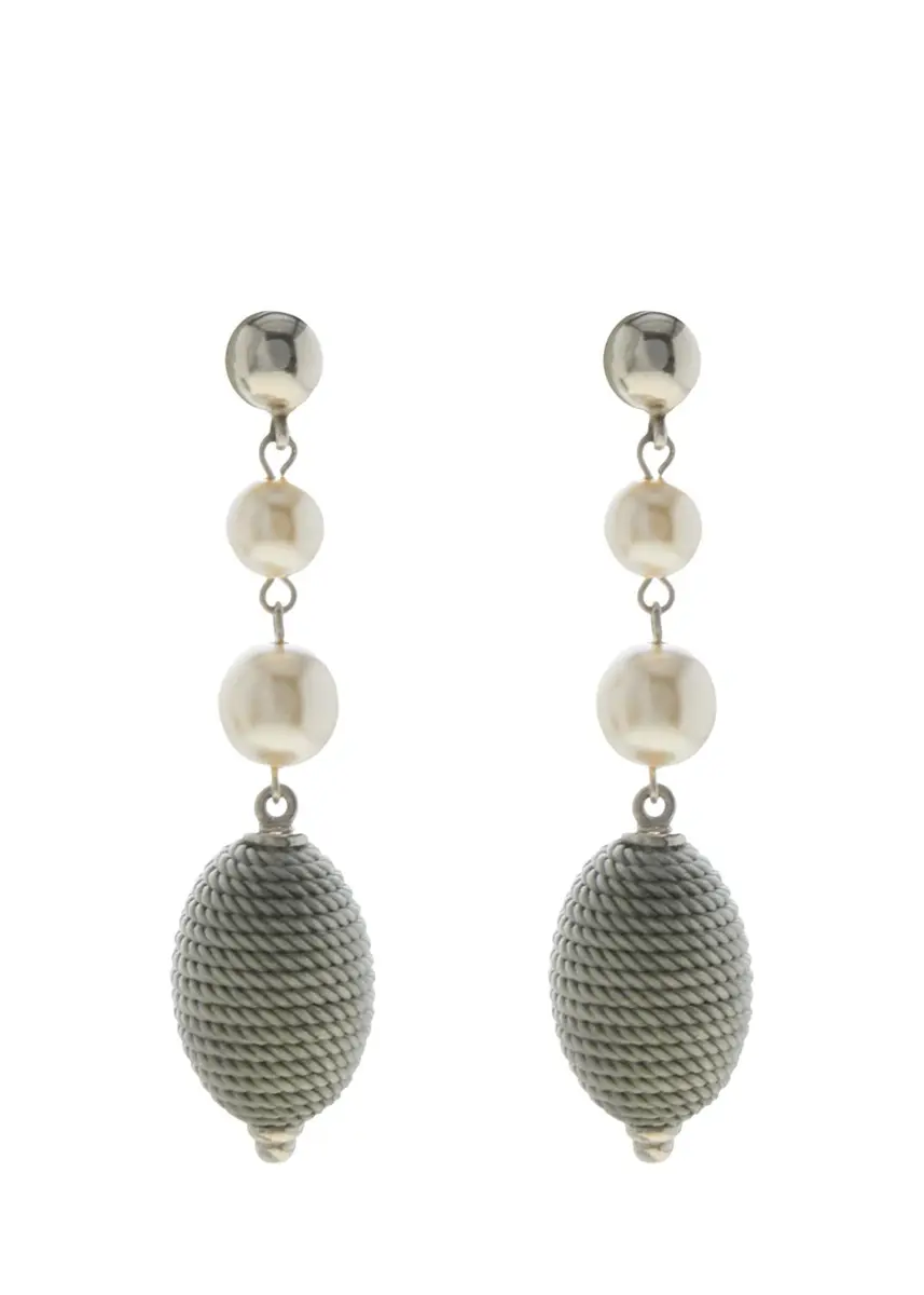 ben-amun Long Drop Pearly Earrings | Thumbnail 3