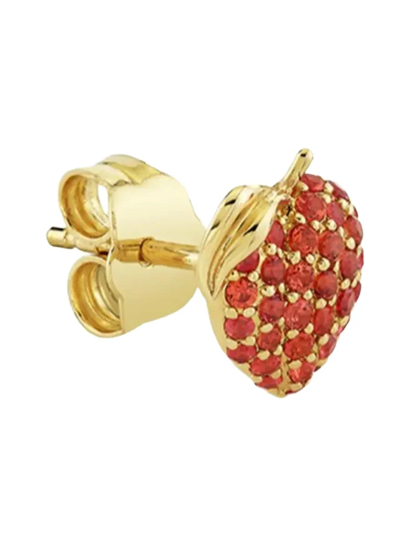 Sydney Evan 14K Orange Sapphire Peach Stud Earring, Single (Right)