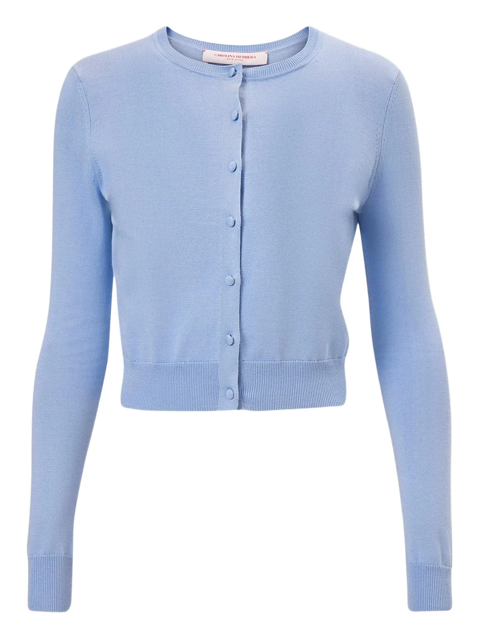 Silk-Cotton Crewneck Cardigan Silk-Cotton Crewneck Cardigan