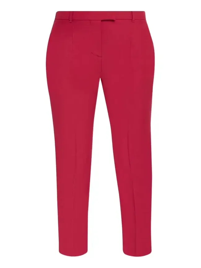 Certified Wool Mohair Slim-Leg Ankle Trousers