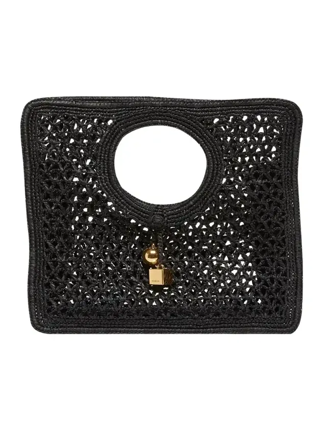 Le Petit Carre Raffia Top-Handle Bag