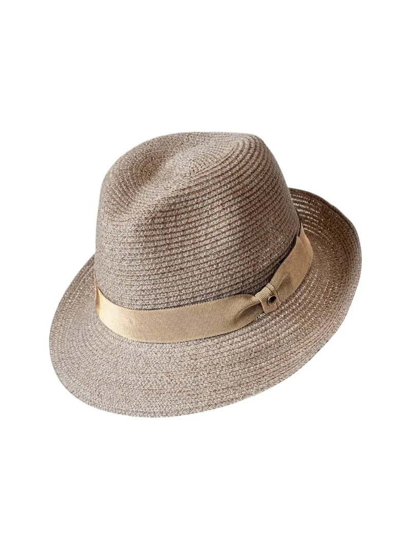 Inverni Men's Small-Brim Woven Hemp Panama Hat