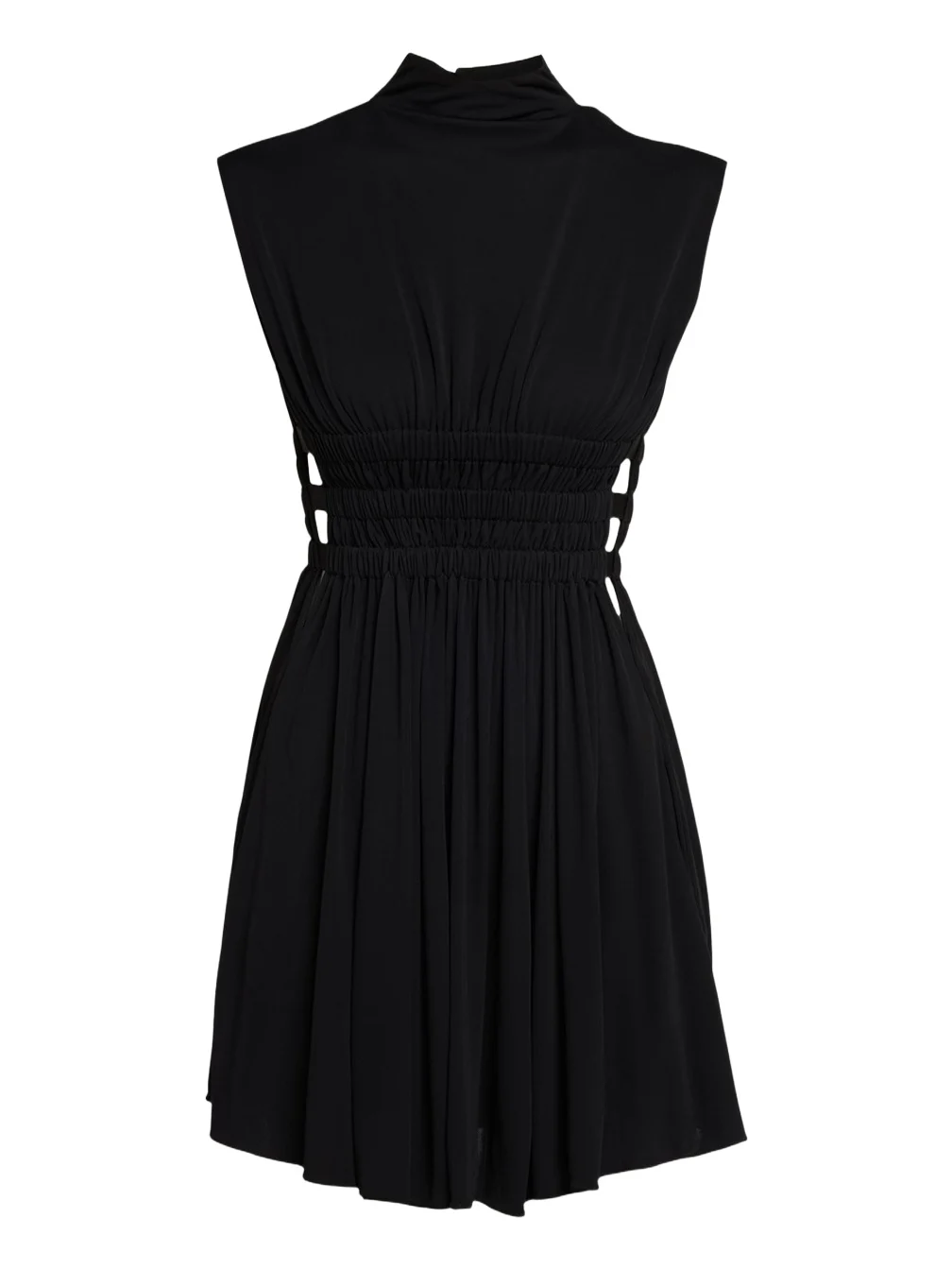 ALAÏA Mock-Neck Waist-Cutout Jersey Backless Mini Dress