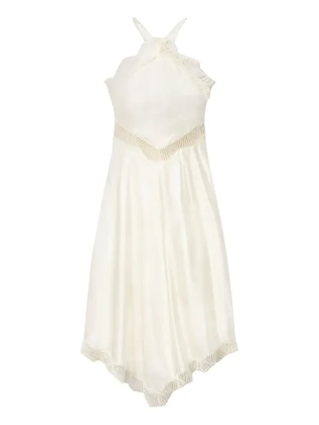 Lucia Satin & Lace Midi Dress