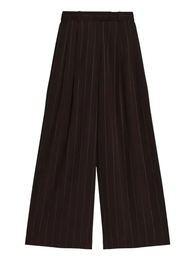 Double-Pleated Wide-Leg Trousers