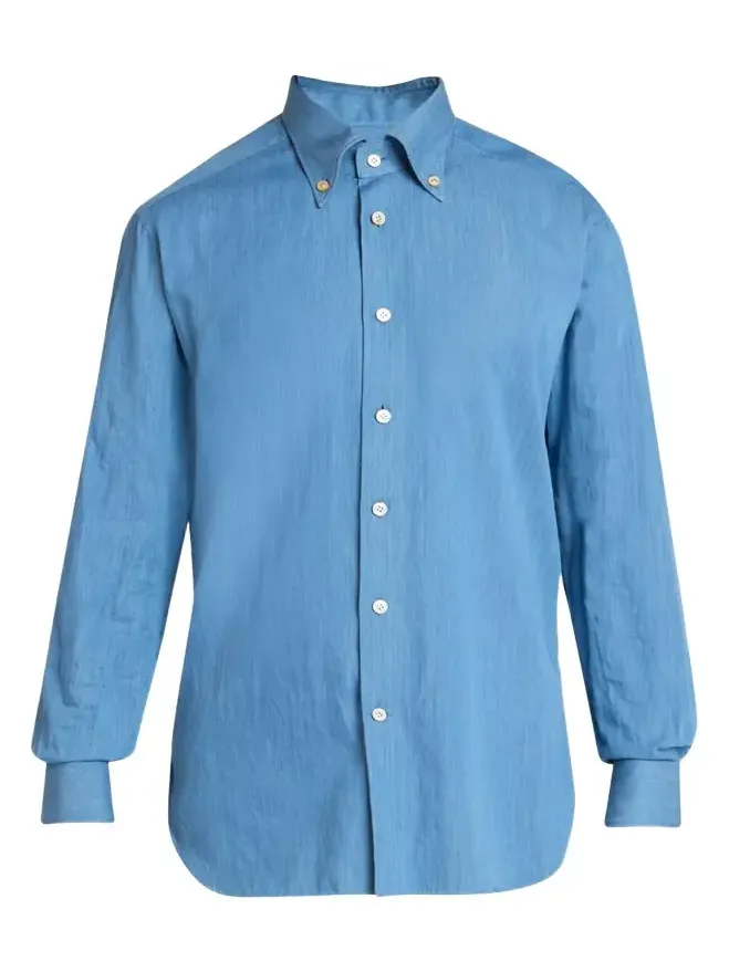 Men's Cotton Chambray Button-Down Shirt