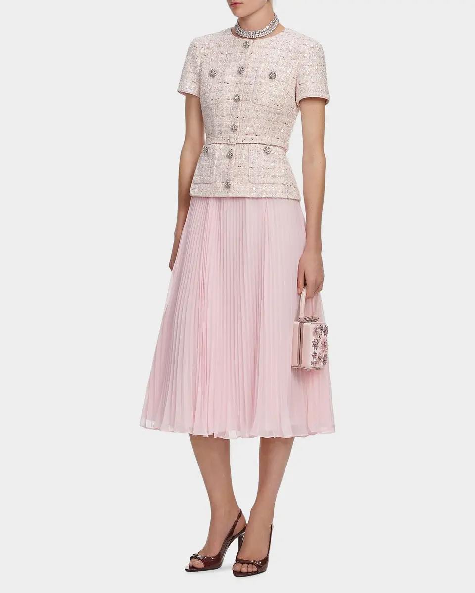Self-Portrait Sequined Bouclé Midi Dress | Thumbnail 5 Self-Portrait Sequined Bouclé Midi Dress | Thumbnail 5