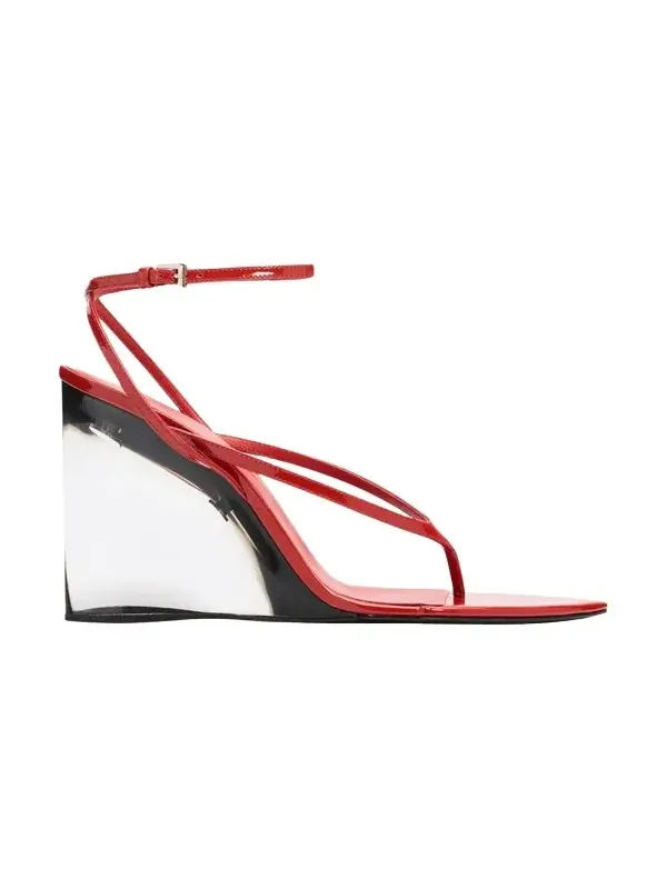 90mm Patent Leather Wedge Sandals 90mm Patent Leather Wedge Sandals