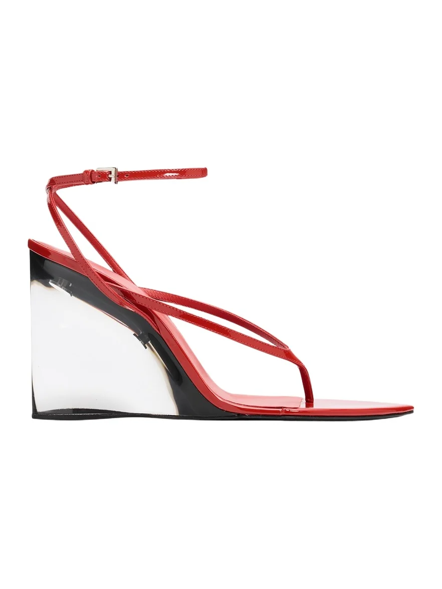 90mm Patent Leather Wedge Sandals 90mm Patent Leather Wedge Sandals