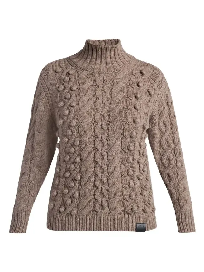 Bobble Cable Knit Turtleneck Sweater Bobble Cable Knit Turtleneck Sweater