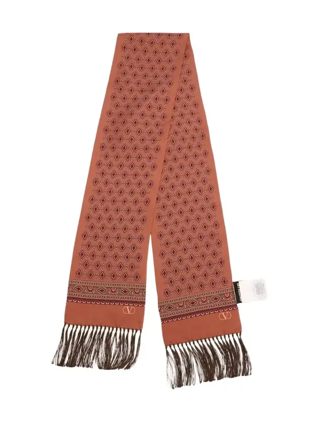 Men's Silk Fringe Medallion Scarf