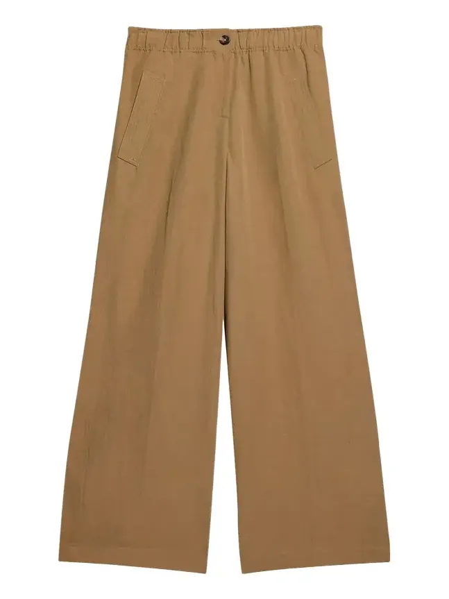 Trench Wide-Leg Pull-On Trousers