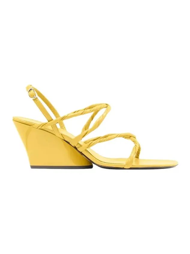 80mm Twist Slant Leather Sandals