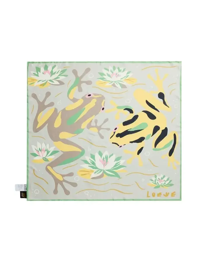 x Paula's Ibiza Frog-Print Silk Scarf x Paula's Ibiza Frog-Print Silk Scarf