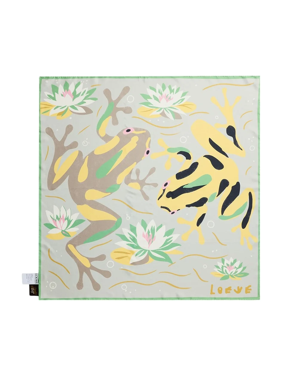 x Paula's Ibiza Frog-Print Silk Scarf x Paula's Ibiza Frog-Print Silk Scarf