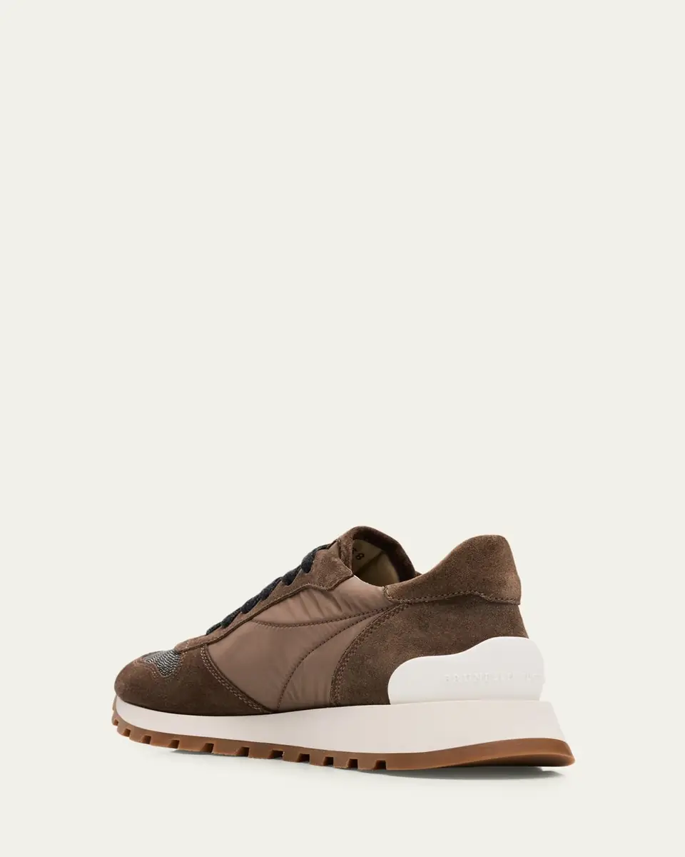 Brunello Cucinelli Monili Mixed Media Runner Sneakers | Thumbnail 2