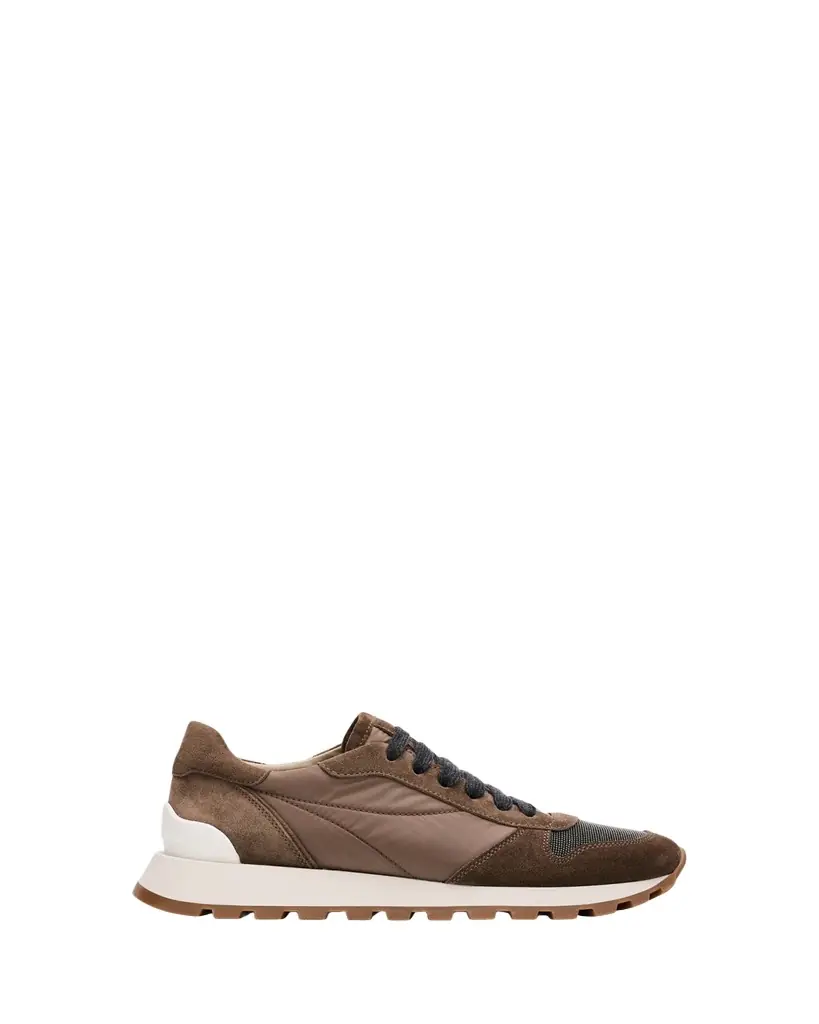 Brunello Cucinelli Monili Mixed Media Runner Sneakers