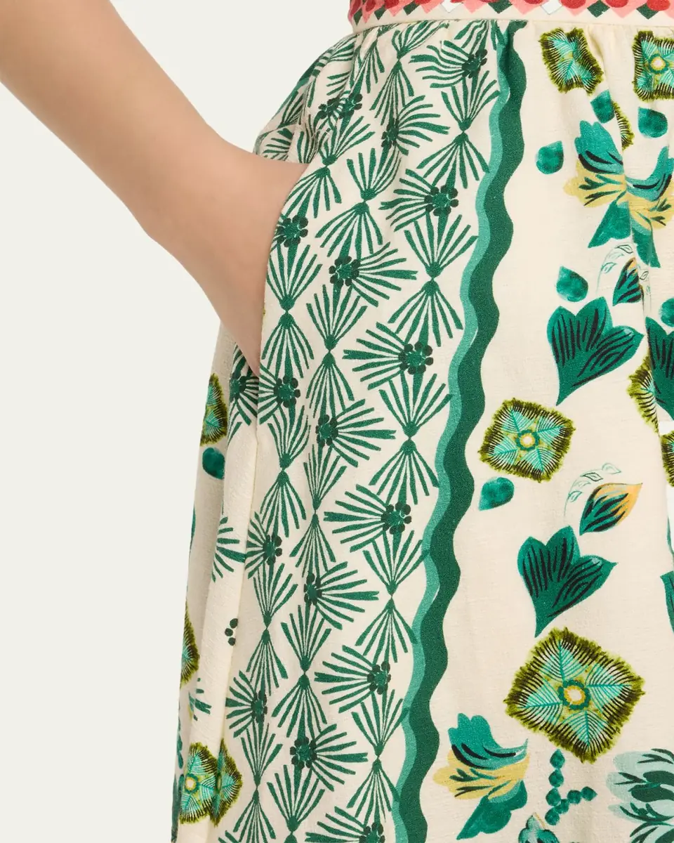 Saloni Judi B Printed Button-Front Skirt | Thumbnail 5