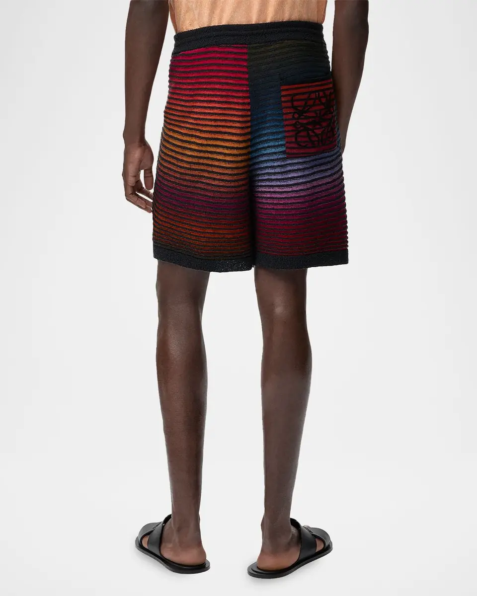 Loewe x Paula's Ibiza Men's Multi-Stripe Knit Shorts | Thumbnail 2 Loewe x Paula's Ibiza Men's Multi-Stripe Knit Shorts | Thumbnail 2