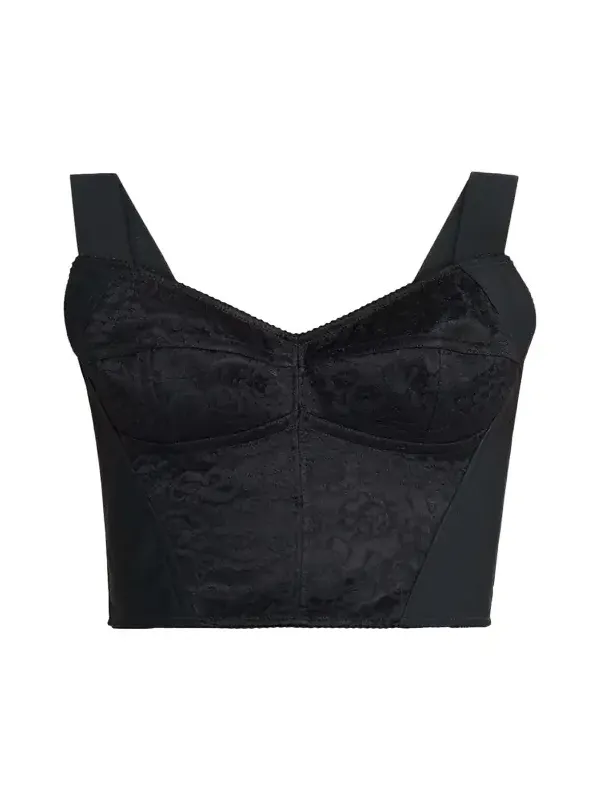 Lace Jacquard Crop Bustier Top Lace Jacquard Crop Bustier Top