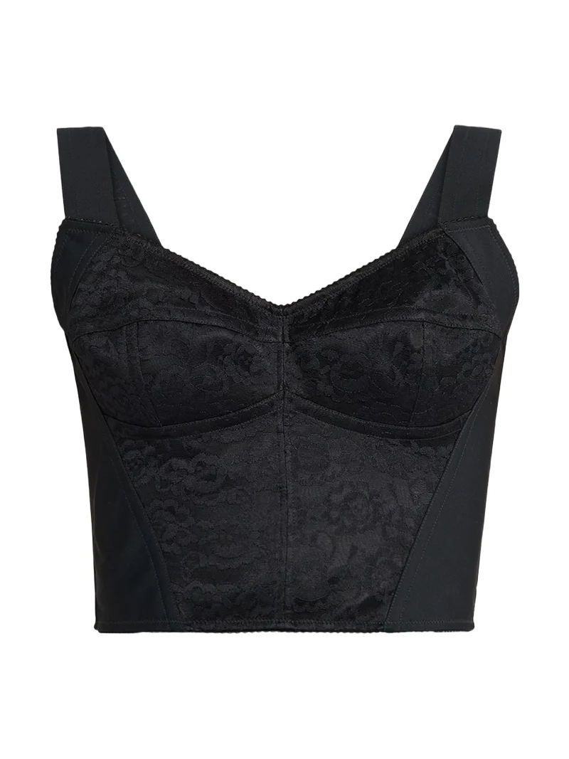 Lace Jacquard Crop Bustier Top Lace Jacquard Crop Bustier Top