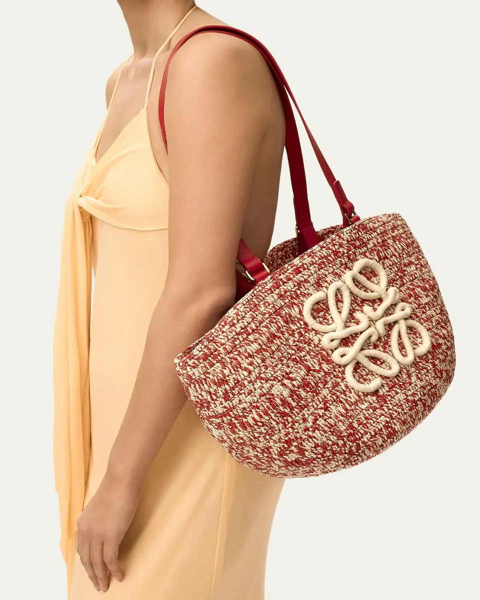 Loewe x Paula's Ibiza Medium Eclipse Basket Bag in Melange Raffia and Calfskin | Thumbnail 5 Loewe x Paula's Ibiza Medium Eclipse Basket Bag in Melange Raffia and Calfskin | Thumbnail 5