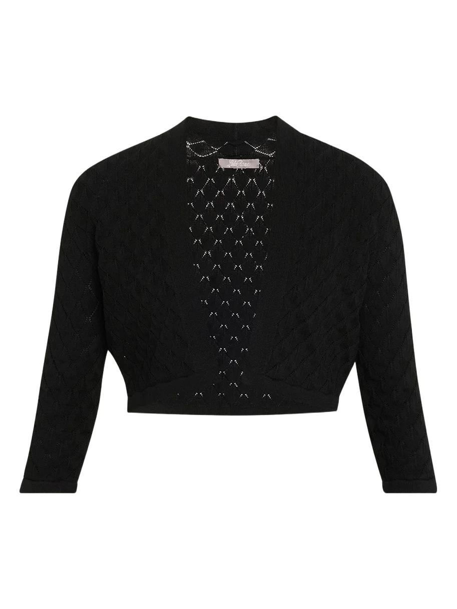 Lela Rose Pointelle Knit Bolero Jacket