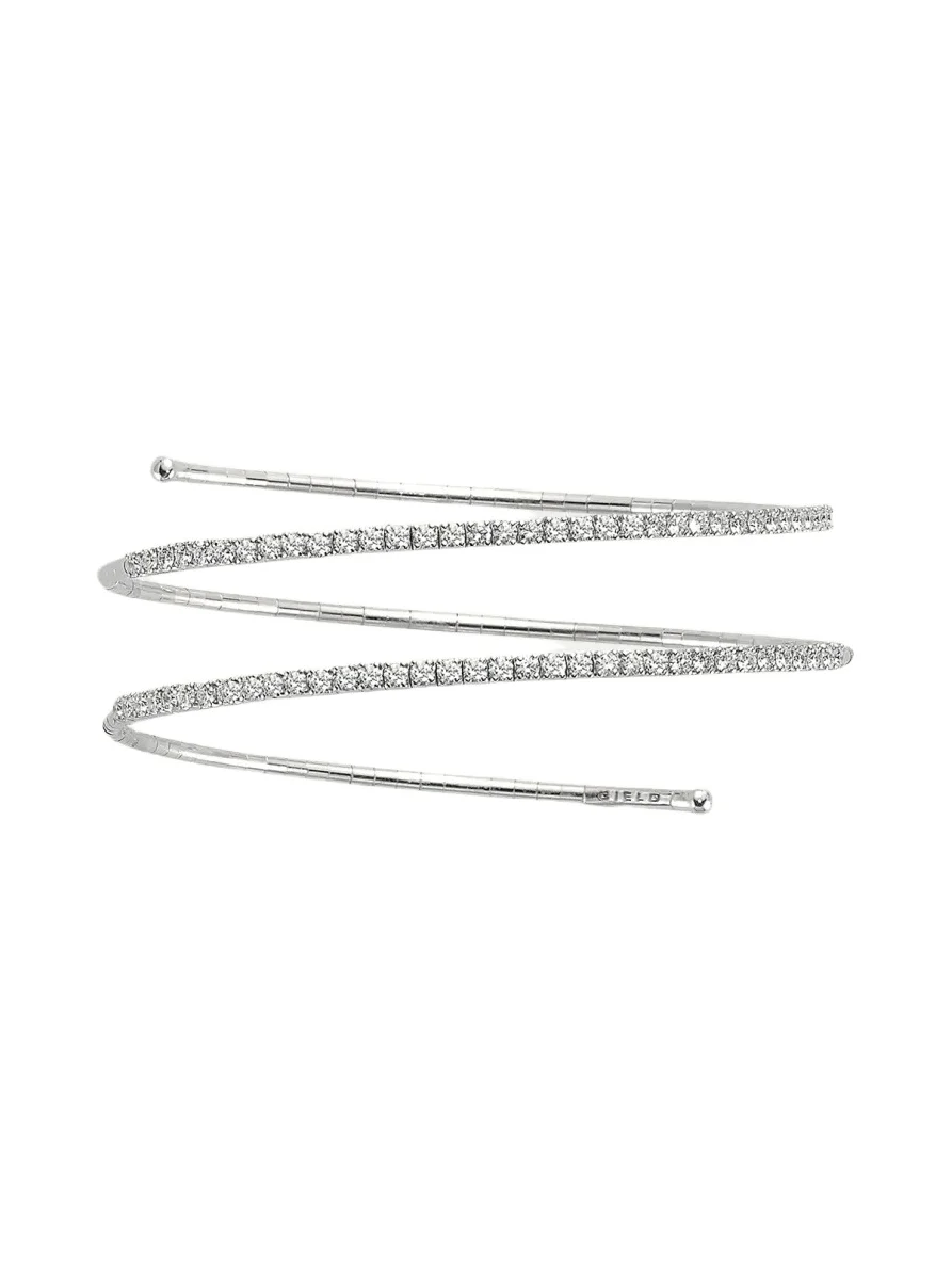 18K White Gold Diamond 2 Row Tennis Bracelet