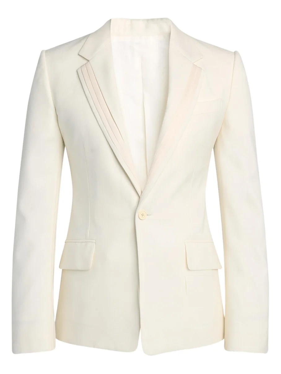 Men's Wool Pleated-Lapel Single-Breasted Dinner Jacket Men's Wool Pleated-Lapel Single-Breasted Dinner Jacket