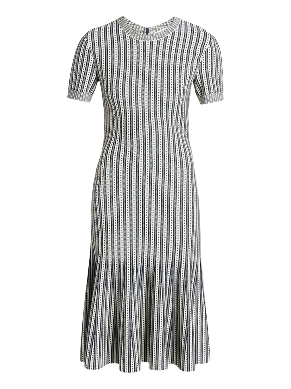 Striped Jacquard Knit Trumpet Midi Dress Striped Jacquard Knit Trumpet Midi Dress