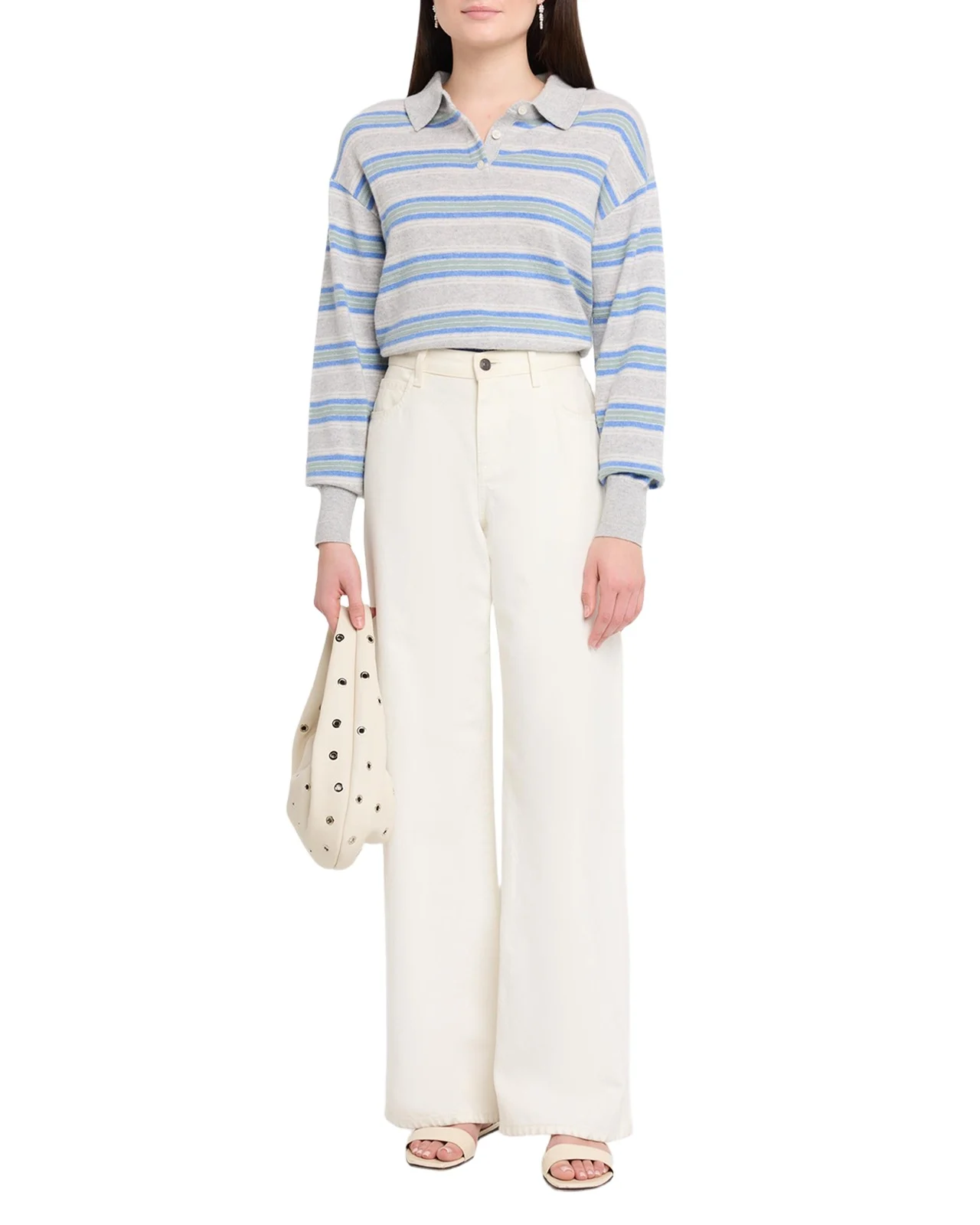 Collegiate Stripe Cashmere Polo Collegiate Stripe Cashmere Polo
