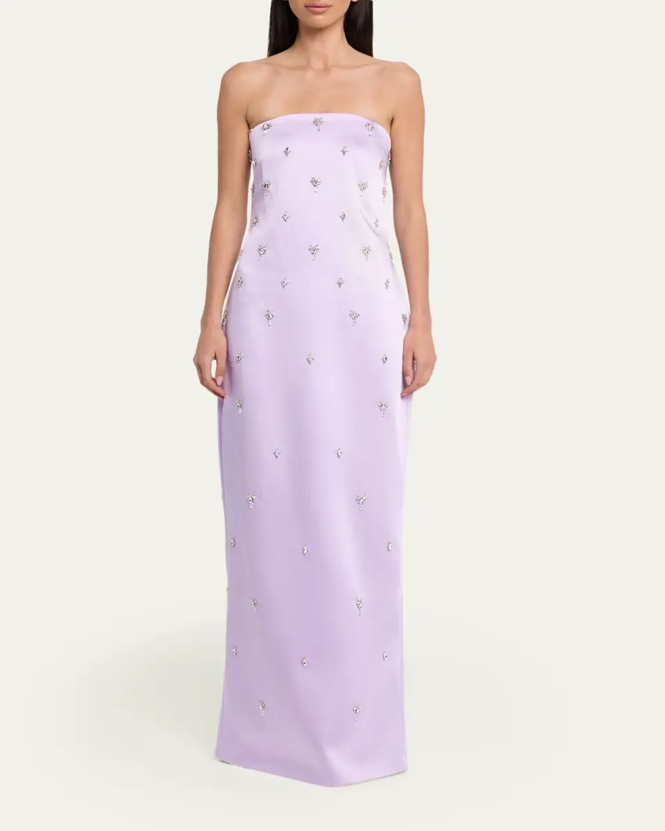 Retrofete Keziah Embellished Strapless Satin Dress | Thumbnail 2 Retrofete Keziah Embellished Strapless Satin Dress | Thumbnail 2