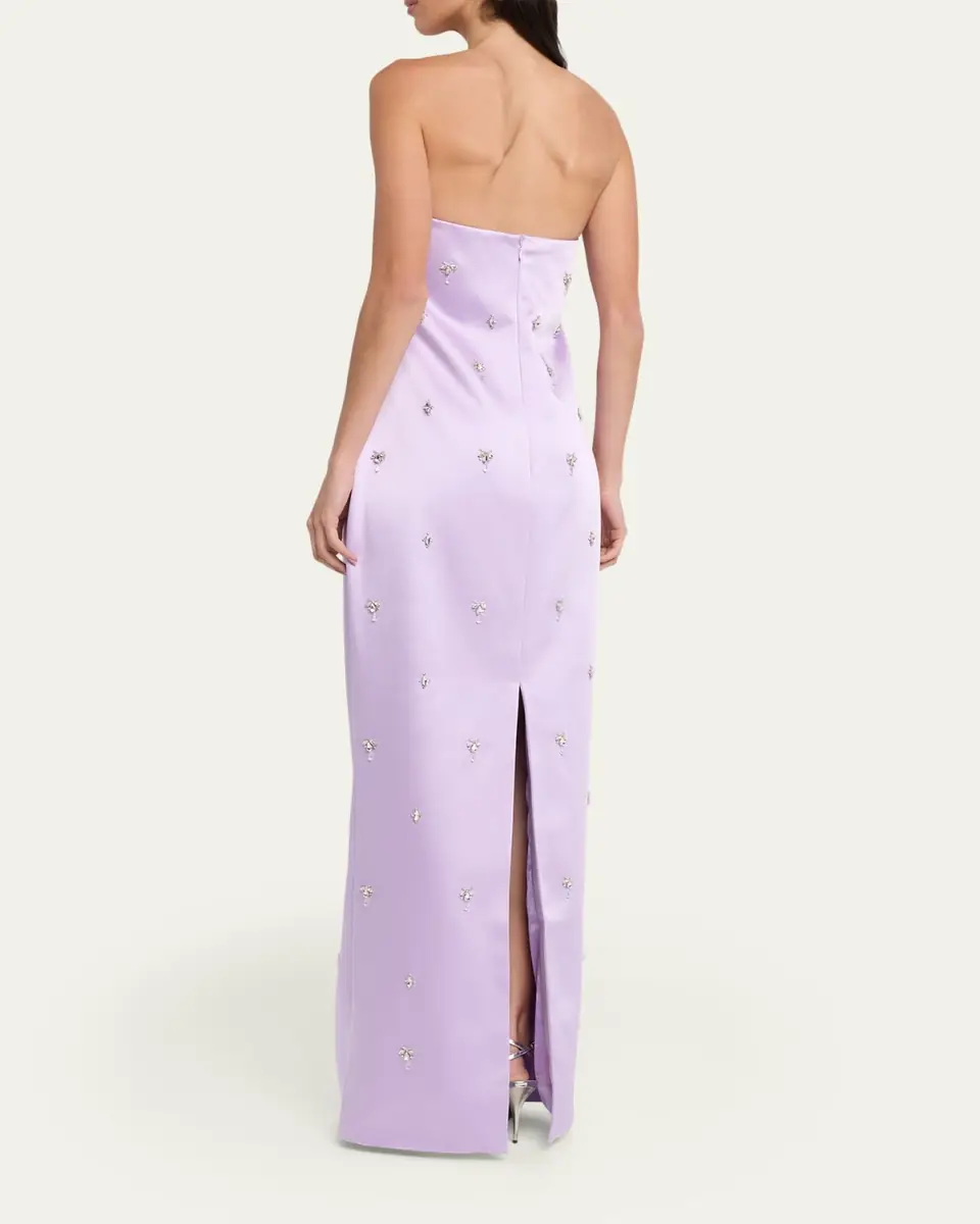 Retrofete Keziah Embellished Strapless Satin Dress | Thumbnail 3 Retrofete Keziah Embellished Strapless Satin Dress | Thumbnail 3