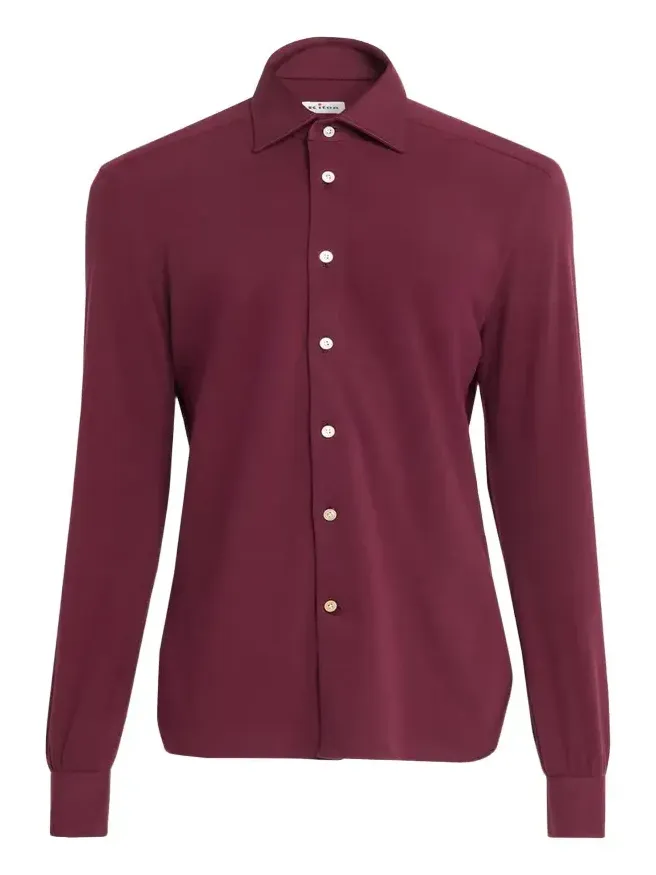 Kiton Men's Solid Cotton Classic-Fit Sport Shirt