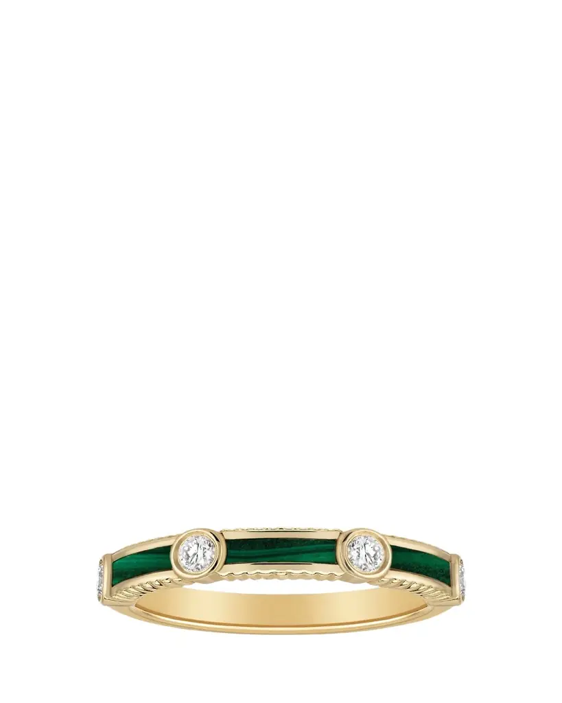 Viltier Rayon Ring in Malachite, Yellow Gold and Diamonds | Image 1 Viltier Rayon Ring in Malachite, Yellow Gold and Diamonds | Image 1