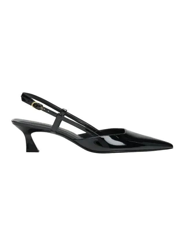 Vinnie Patent Kitten Slingback Pumps Vinnie Patent Kitten Slingback Pumps