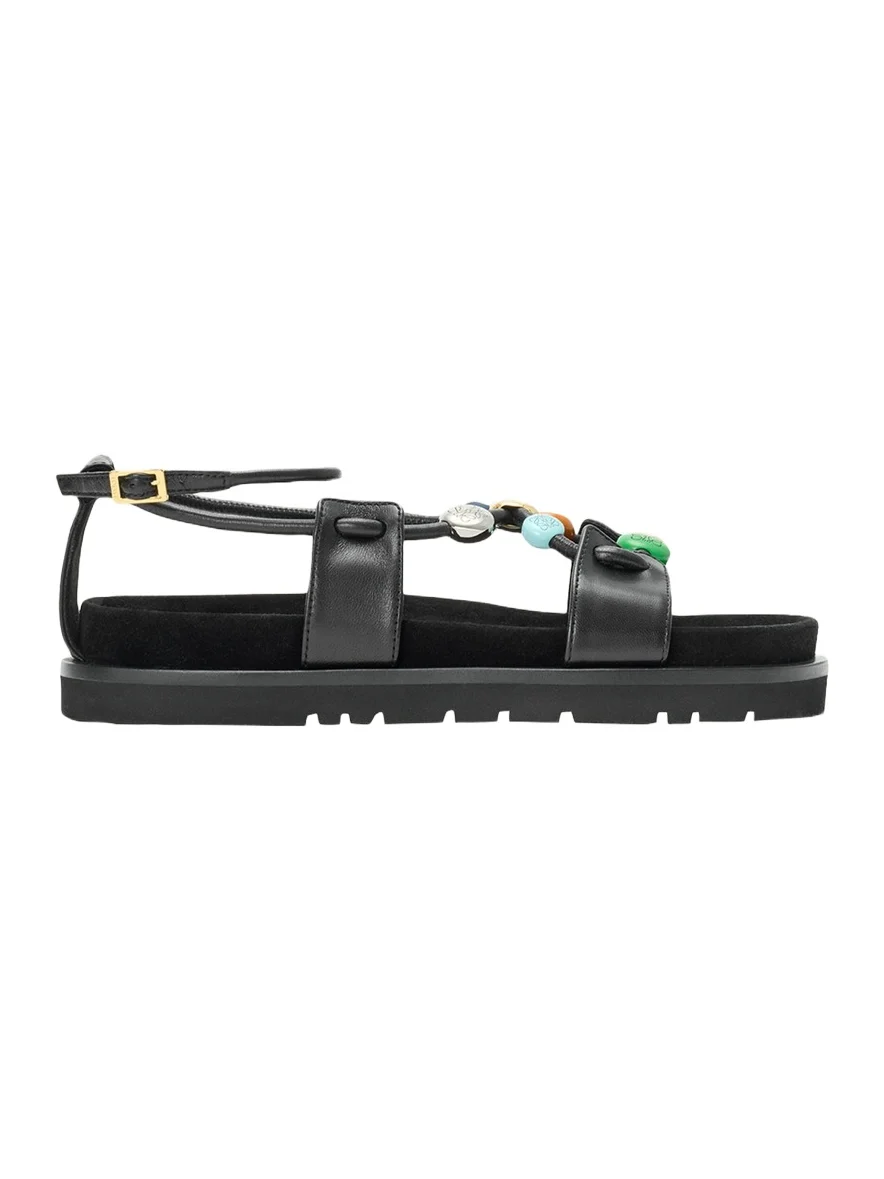 x Paula's Ibiza Anagram Pebble Bead Leather Sandals x Paula's Ibiza Anagram Pebble Bead Leather Sandals