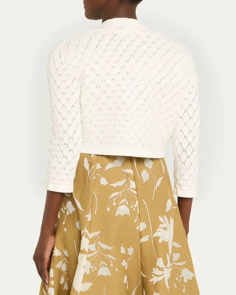 Lela Rose Pointelle Knit Bolero Jacket | Thumbnail 3 Lela Rose Pointelle Knit Bolero Jacket | Thumbnail 3