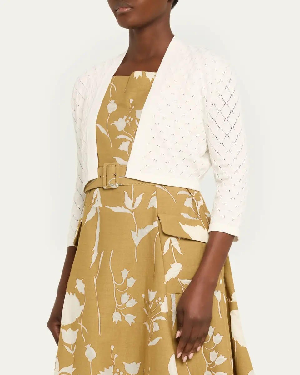 Lela Rose Pointelle Knit Bolero Jacket | Thumbnail 4 Lela Rose Pointelle Knit Bolero Jacket | Thumbnail 4