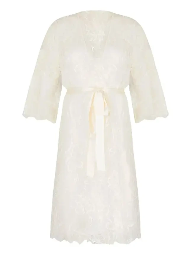 Scalloped Floral Lace Robe