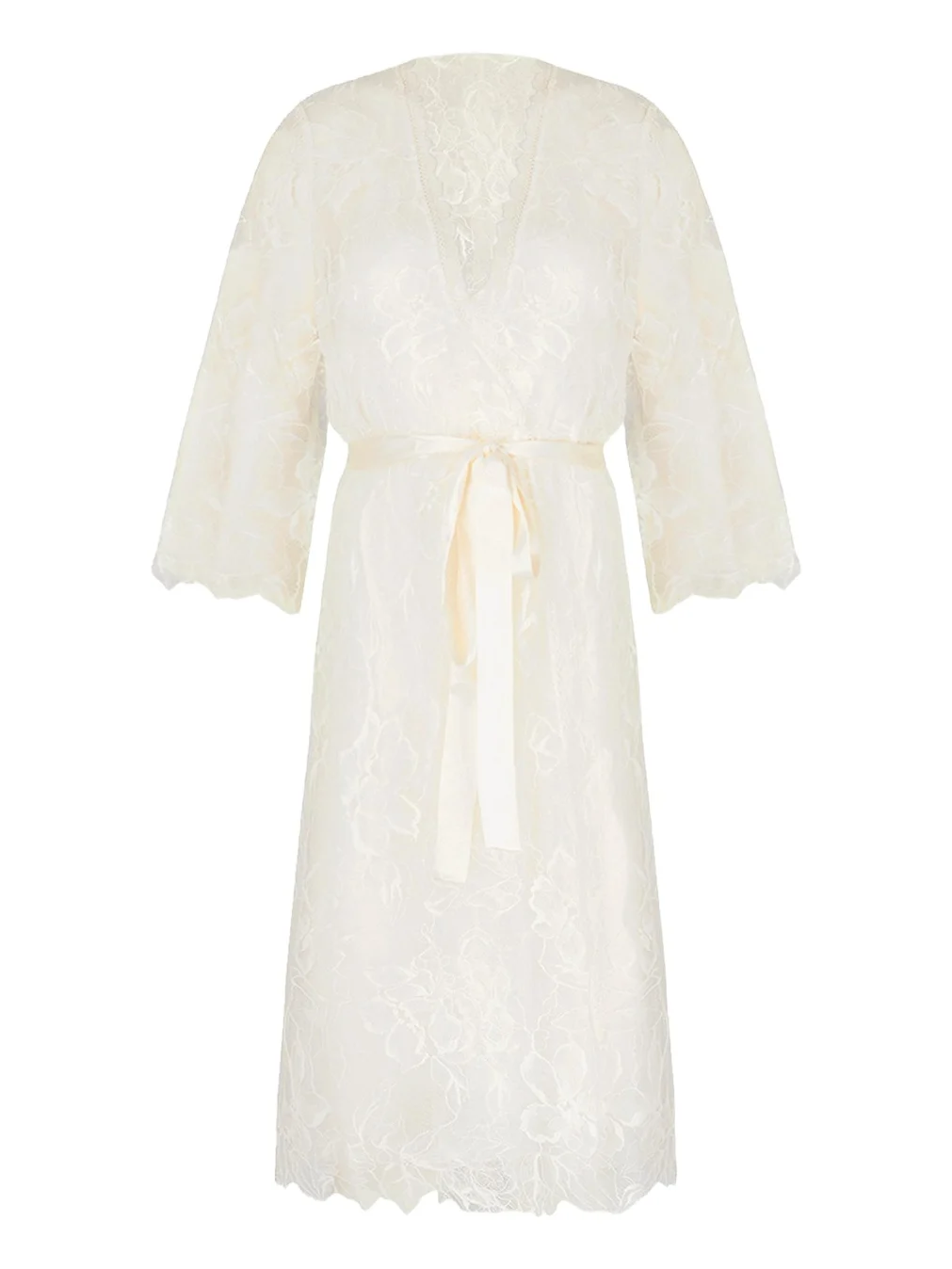 Scalloped Floral Lace Robe