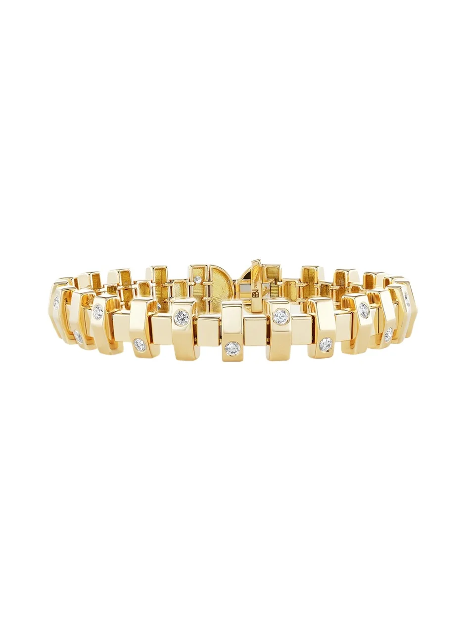Small Gold & Diamond Hopscotch Bracelet