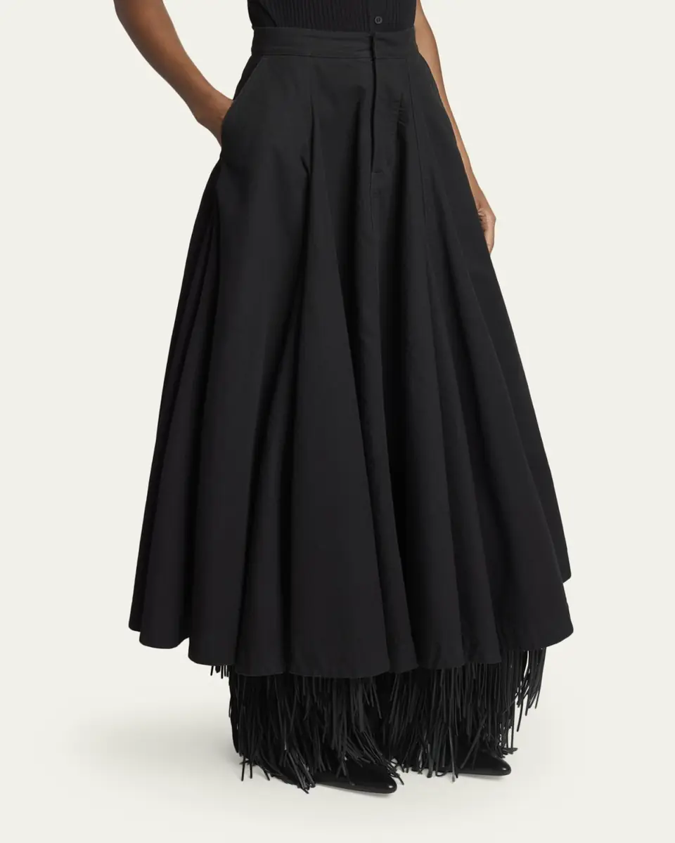 Balenciaga Cotton Godet Maxi Skirt | Thumbnail 4 Balenciaga Cotton Godet Maxi Skirt | Thumbnail 4