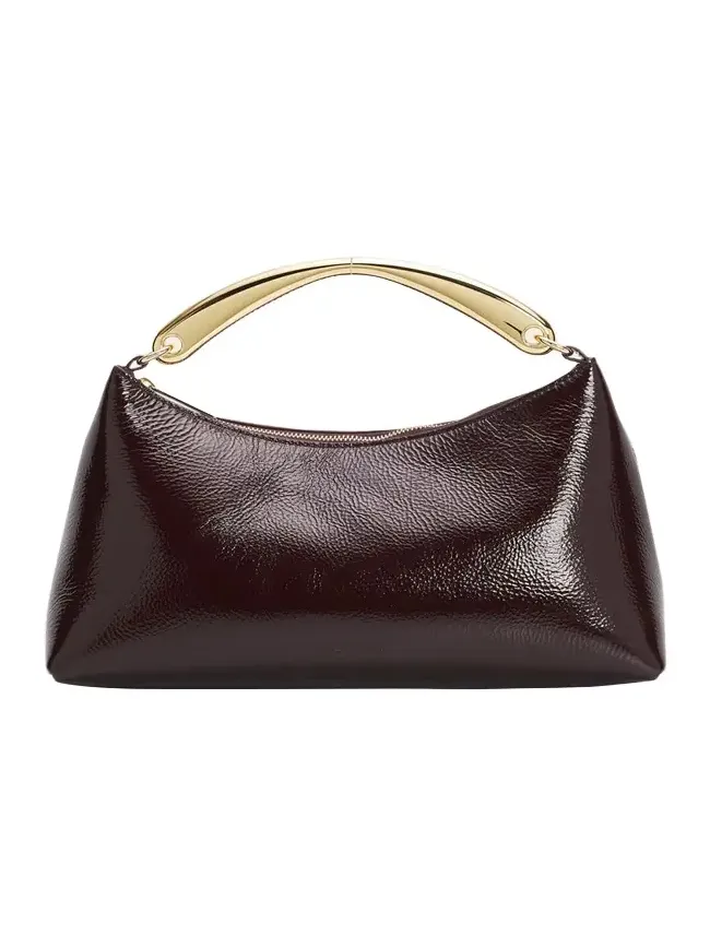 Grained Leather Metal Top-Handle Bag Grained Leather Metal Top-Handle Bag