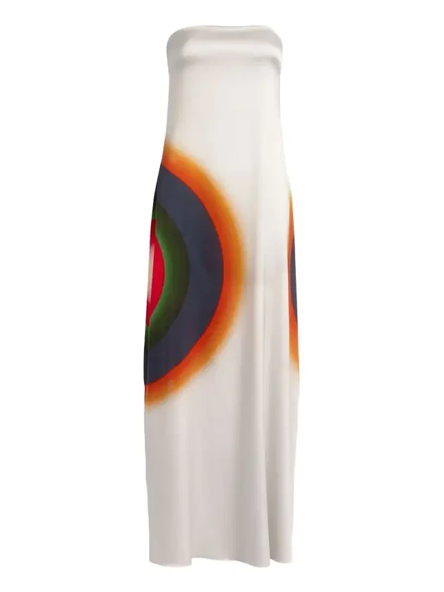 Bahiana Strapless Abstract-Print Silk Maxi Dress Bahiana Strapless Abstract-Print Silk Maxi Dress