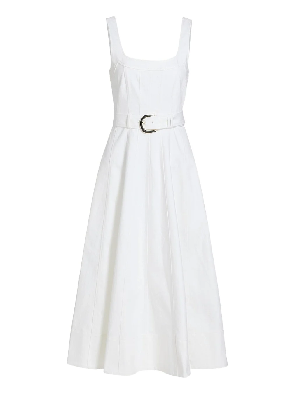 Cambree Belted A-Line Denim Midi Dress Cambree Belted A-Line Denim Midi Dress