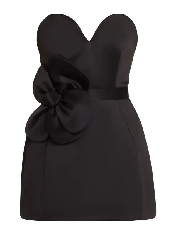 Satin Daisy Belted Dress