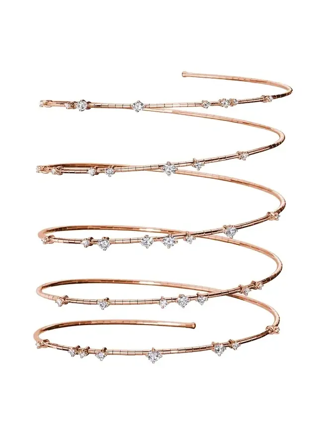 18K Rose Gold Diamond 5 Row Wrap Bracelet 18K Rose Gold Diamond 5 Row Wrap Bracelet